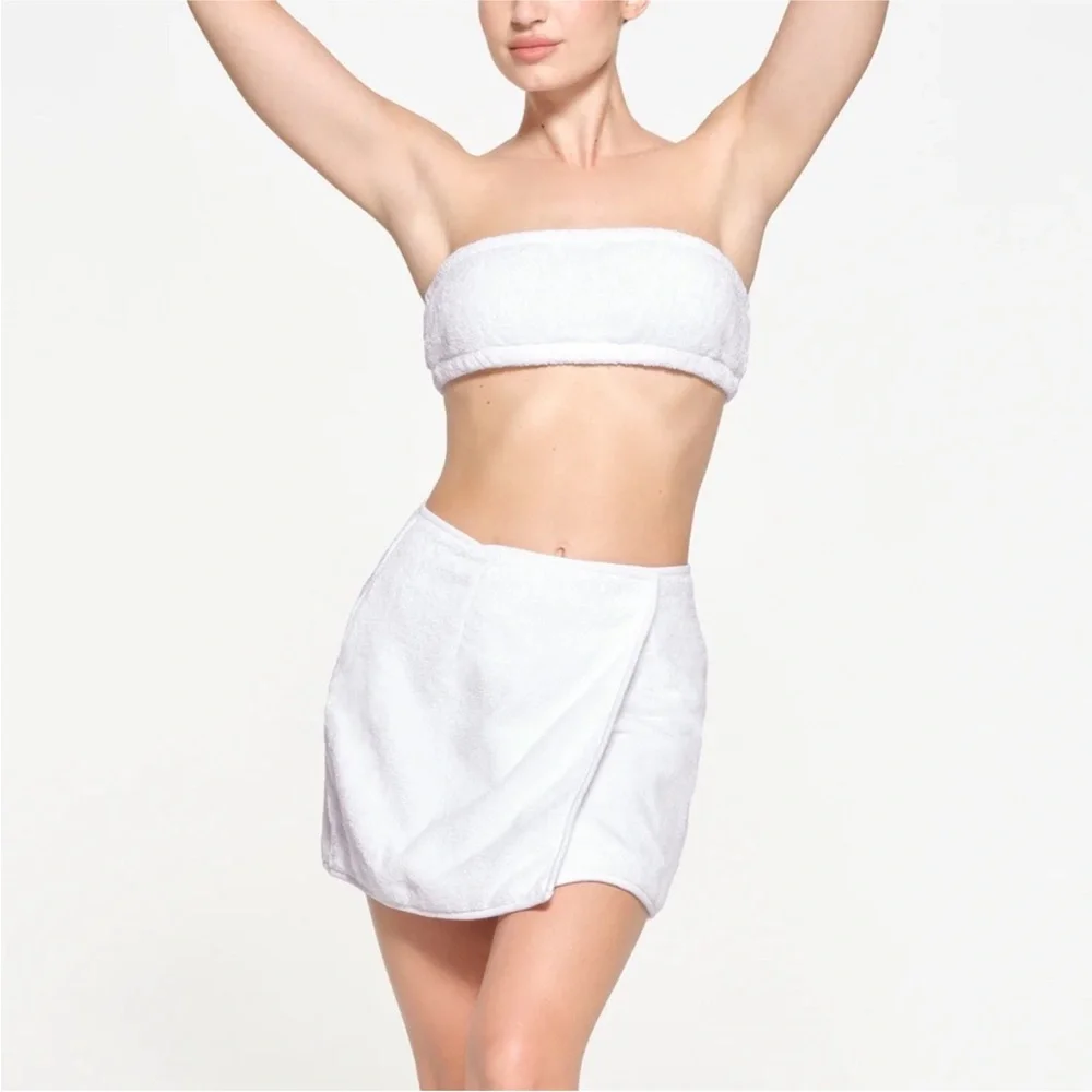 )Skims TERRY COVER UPS MINI WRAP SKIRT size‎ XL NWT